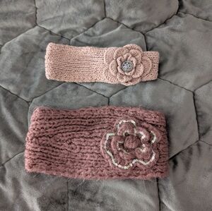 2 Purple Knit Headbands